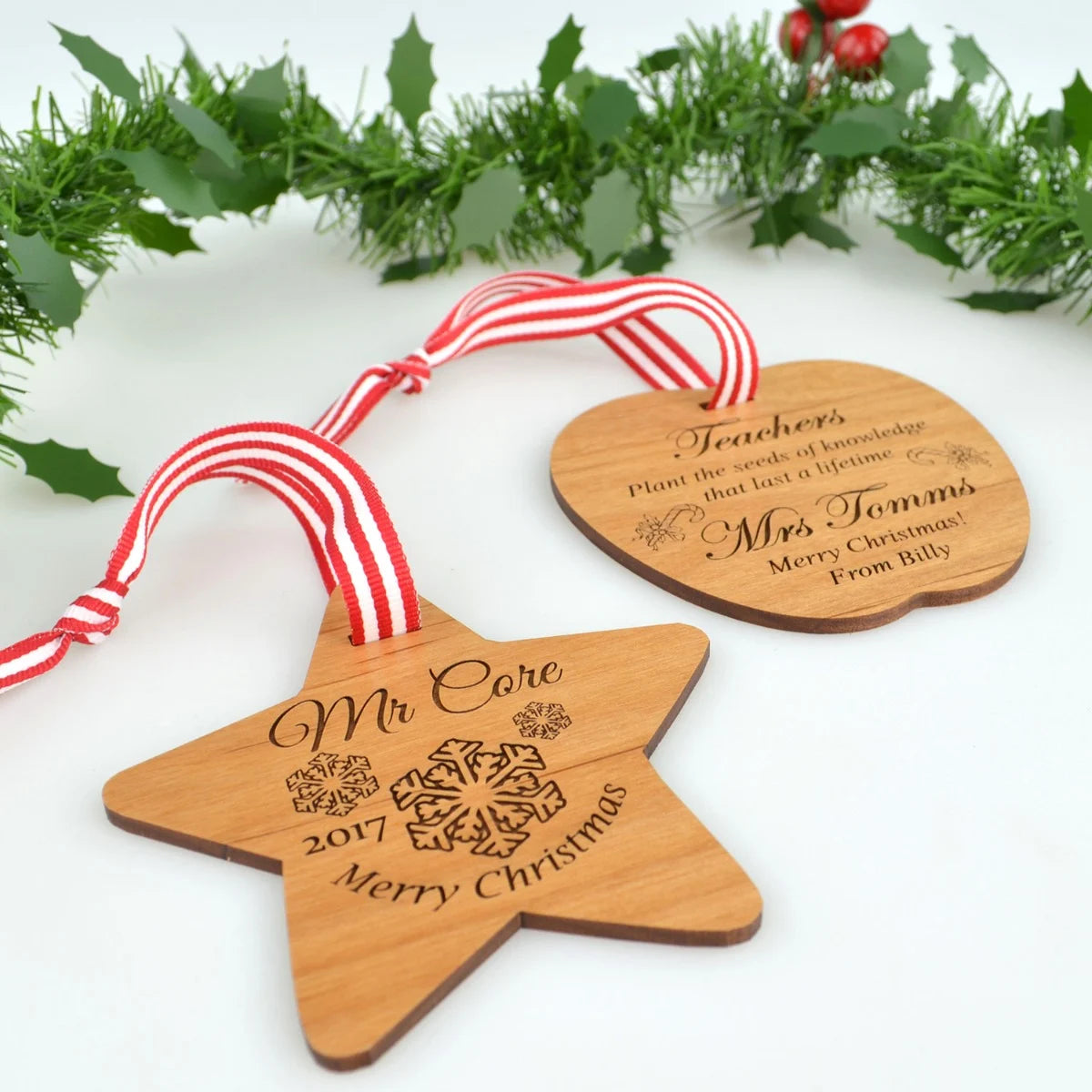 wooden engraved teacher decoration