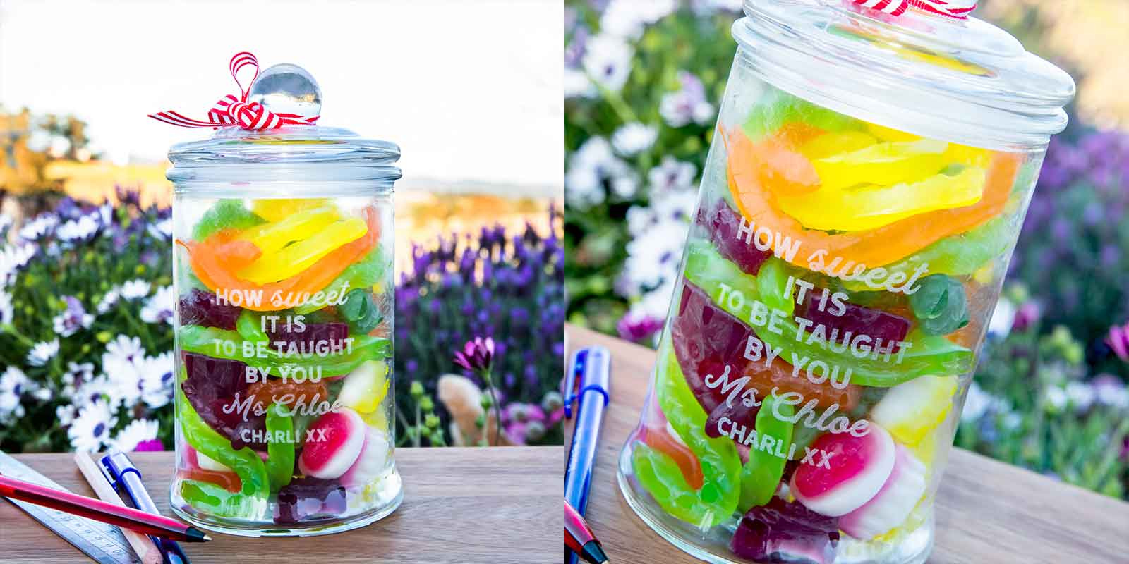 Engraved Teacher Glass Lolly Jar