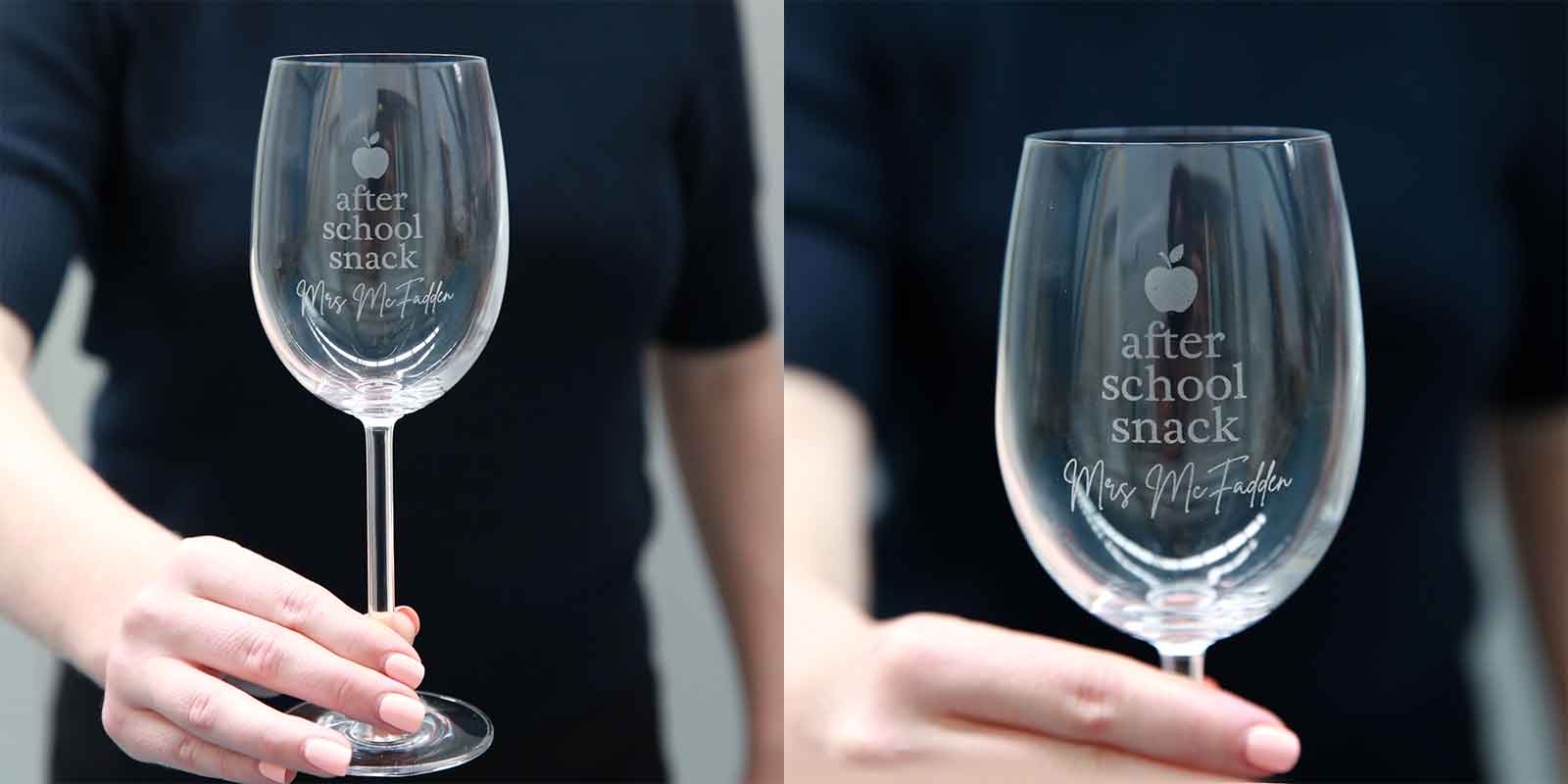 After School Snack 360ml Wine Glass Teacher's Gift