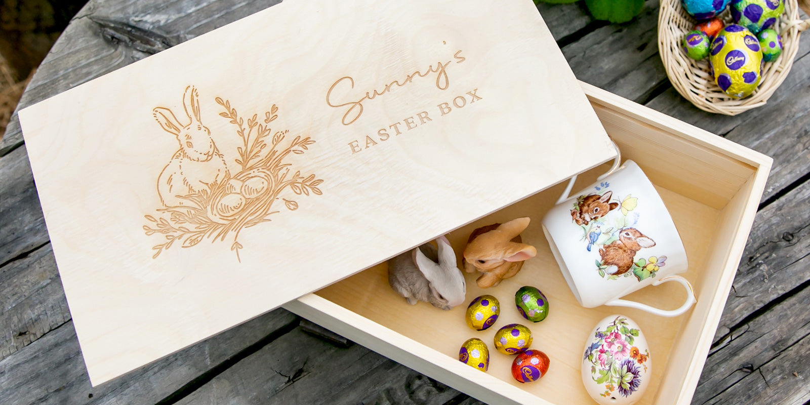 Engraved Wooden Easter Keepsake Box