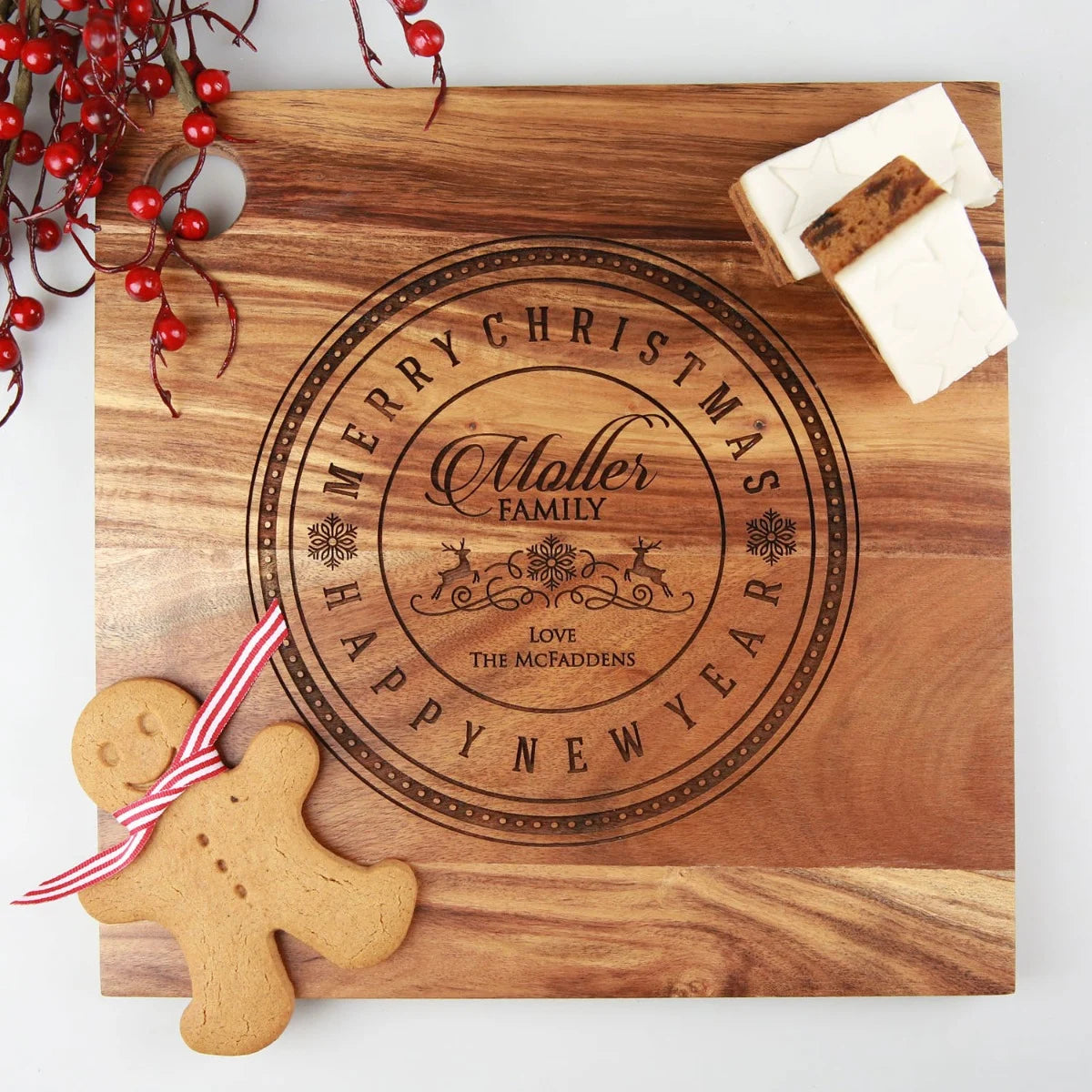engraved wooden cheese board