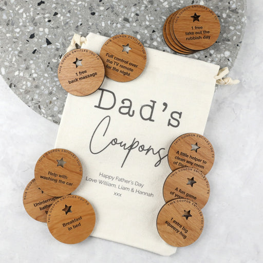 Engraved Wooden Father's Day Cards with Magnets