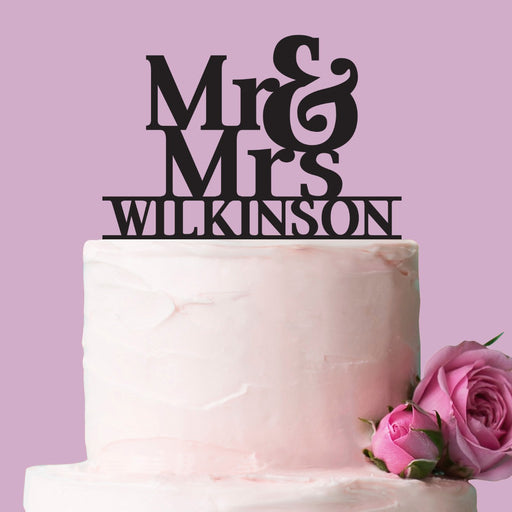 Mr & Mrs Heart Shaped Acrylic Cake Topper