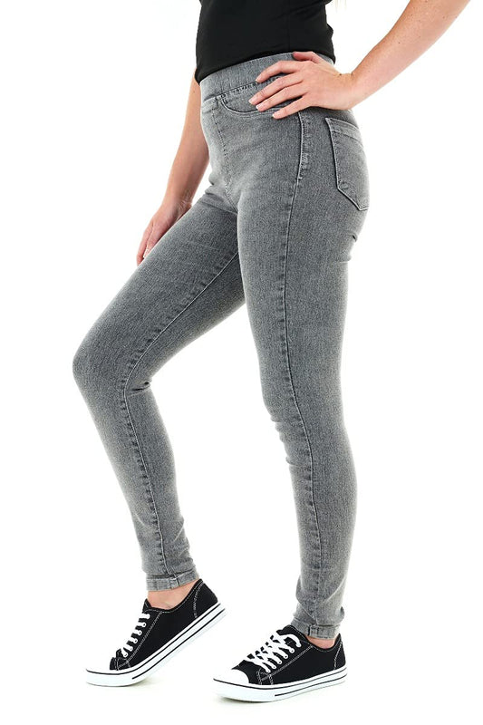 M17 Women's Denim Jeans Jeggings Sculpt Pull On Skinny Fit Casual Cotton  Trousers Pants with Pockets, Acid Black : : Fashion