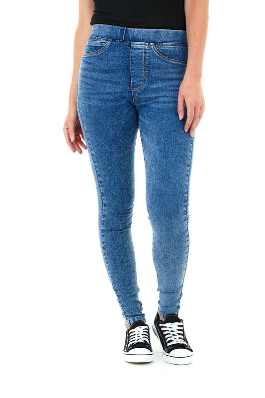 Anlamp Jeggings for Women Denim Print Pull On Ripped Skinny