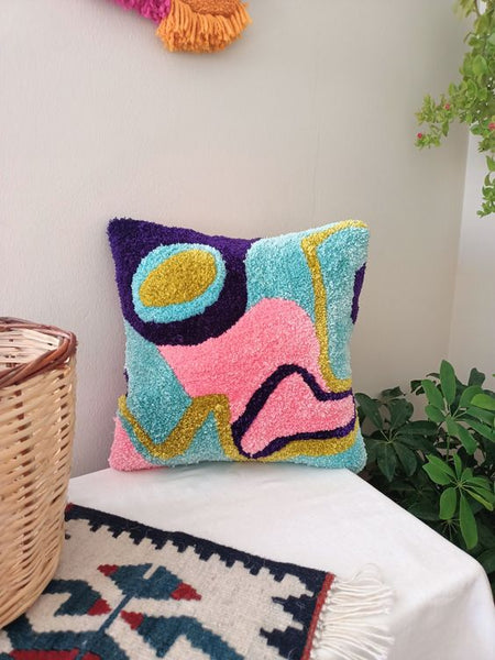 Abstract Hand-Tufted Pillow