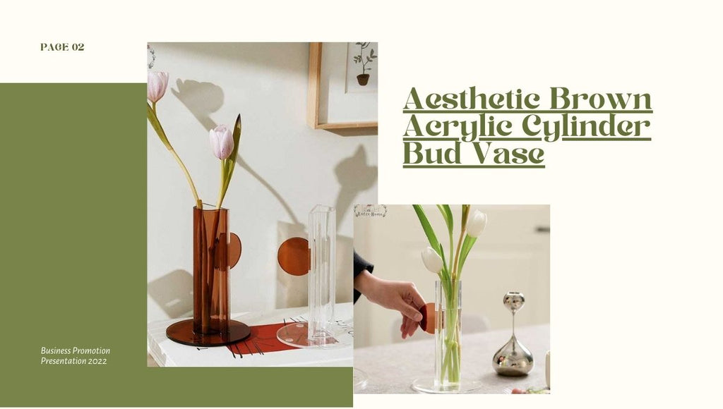Aesthetic Brown Acrylic Cylinder Bud Vase