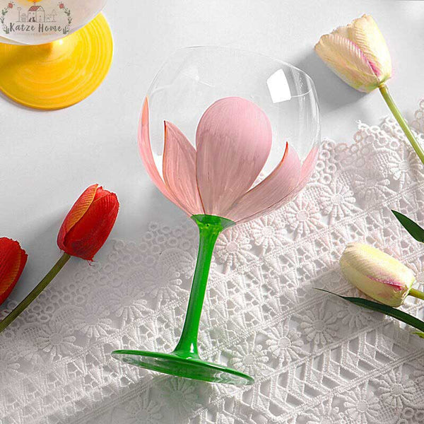 Aesthetic Flower Tulip Wine Glass