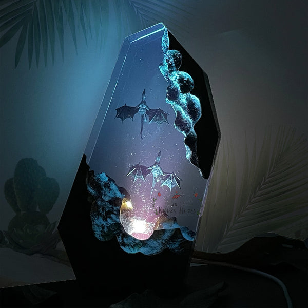 Handmade Dragon Avatar 2 Ocean Resin Lamp Night Light