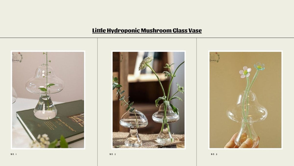 Little Hydroponic Mushroom Glass Vase