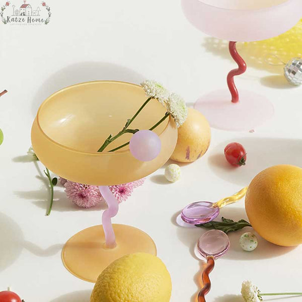 Retro Inspired Martini Colored Cocktail Glasses