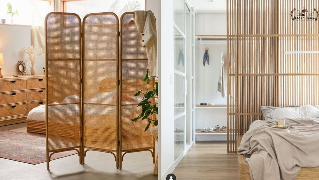Shoji screens and sliding doors in minimalist Japanese bedroom nowadays