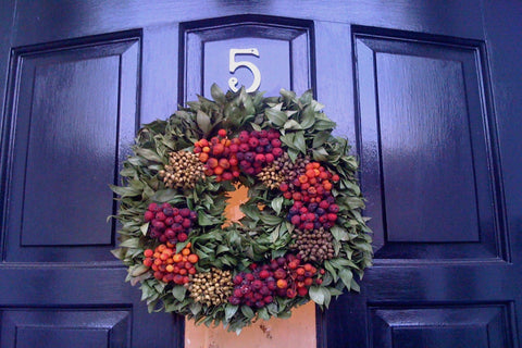 Christmas Wreath on a lovely door - www.lovinglymadeltd.co.uk
