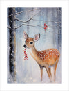 A young Deer in a Snowy Forest