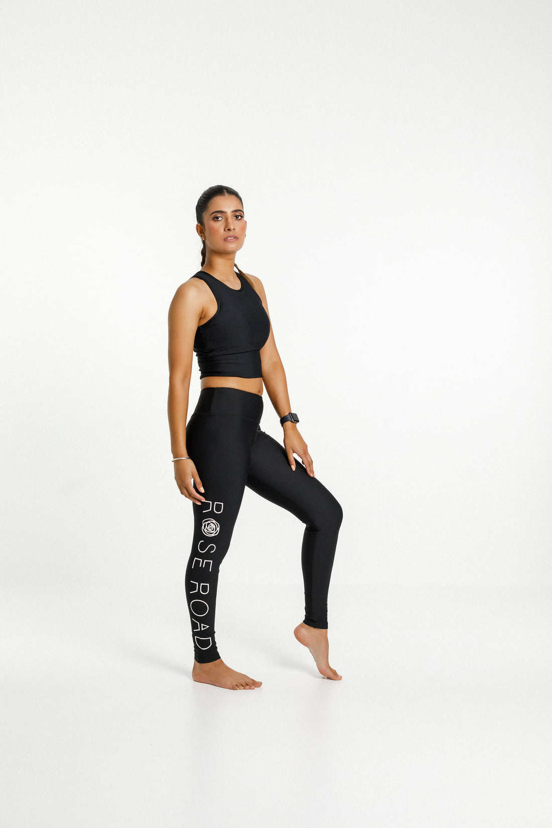 3/4 Leggings  Black Logo – Rose Road