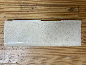 1960s Cream Speckle Bullnose Tile 2”x6” - Reuse Depot, Inc. - Black Bullnose Tile
