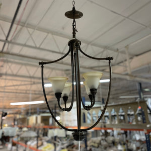 4 Bulb Pendant w/Glass Shades - Reuse Depot, Inc.