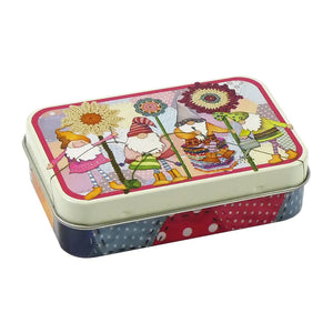 Crafting Gnomes Hinged Small Rectangular Tin - The Bee's Knees British Imports - Rectangular Metal Tin