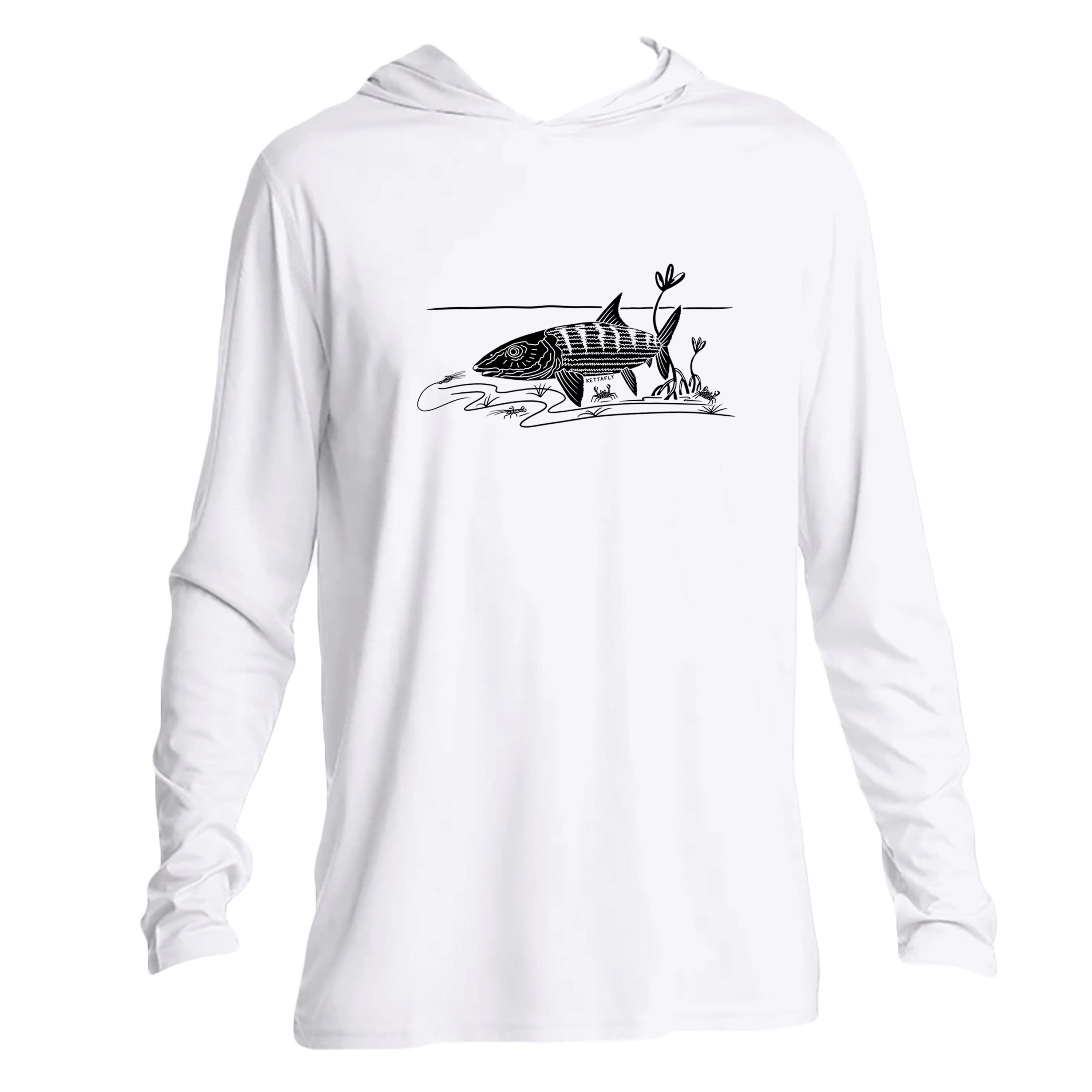 Kingfish Design (front) UPF50+ Hooded long sleeve Sun Shirt – Kettafly
