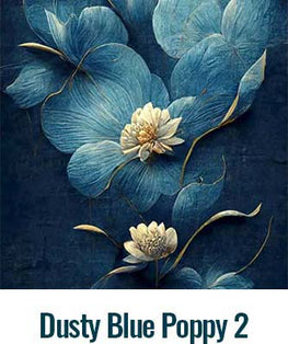 Dusty Blue Poppy 2 Fleece Backdrop