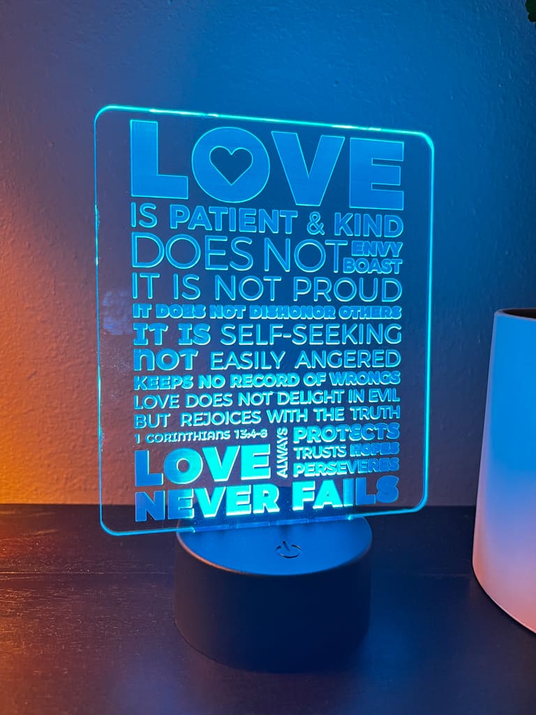 Lampe illusion 3D Cœur I Love You - jnb maker