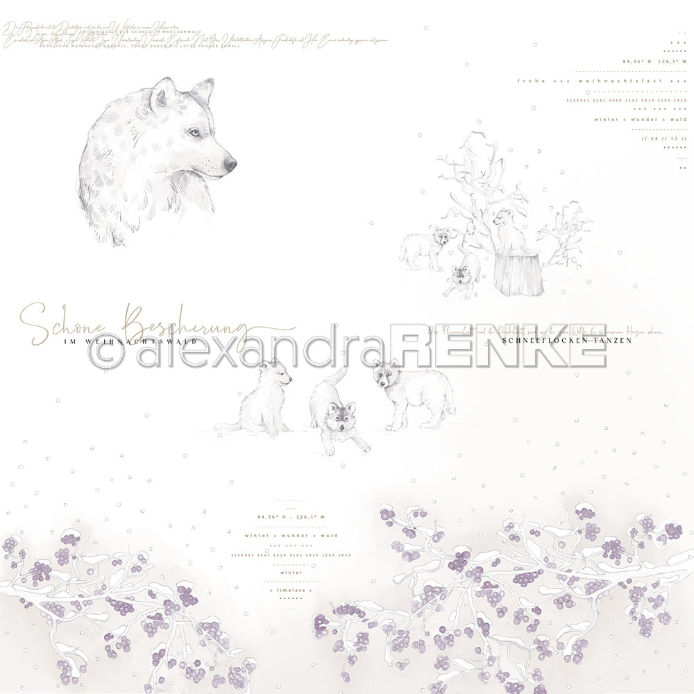 Design paper Wolf Family in Forest – alexandrarenke