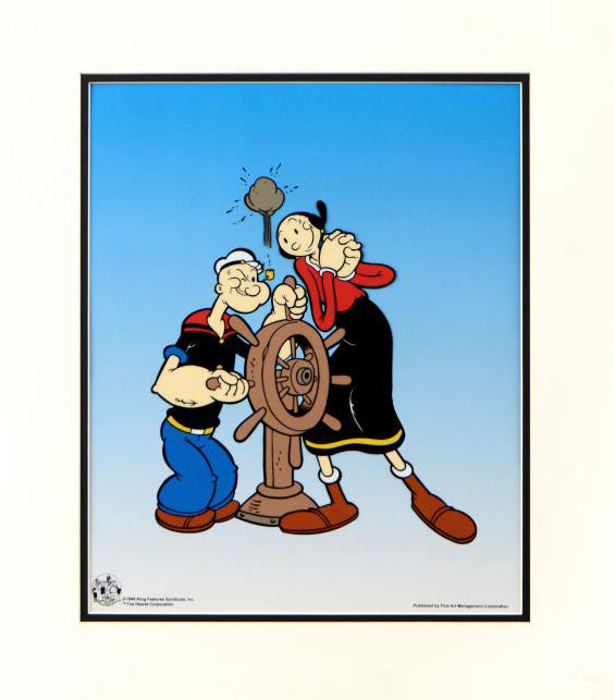 Popeye Captains Wheel King Features Sericel and Full Color 