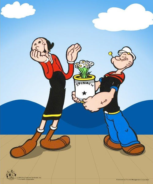 Popeye Spinach King Features Deluxe Sericel with Full Color Background ...