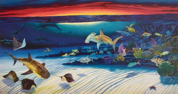 Sea Life Below Wyland and Guy Harvey Lithograph Wyland Signed Numbered ...