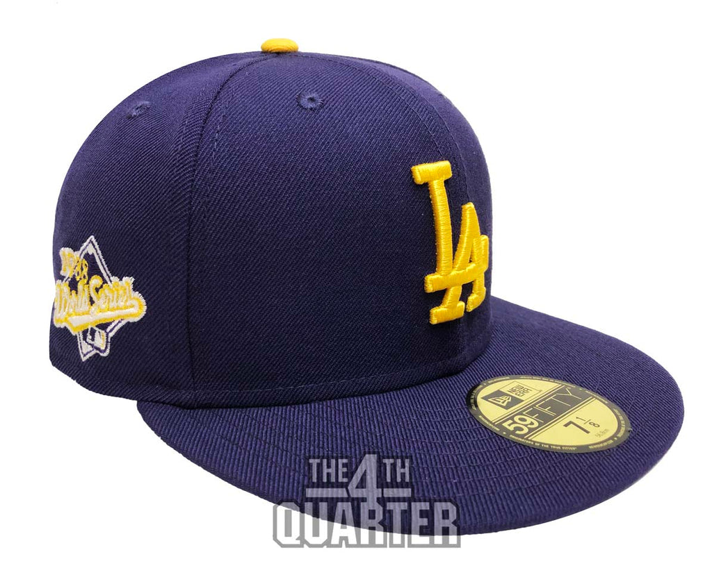 purple and yellow dodgers hat