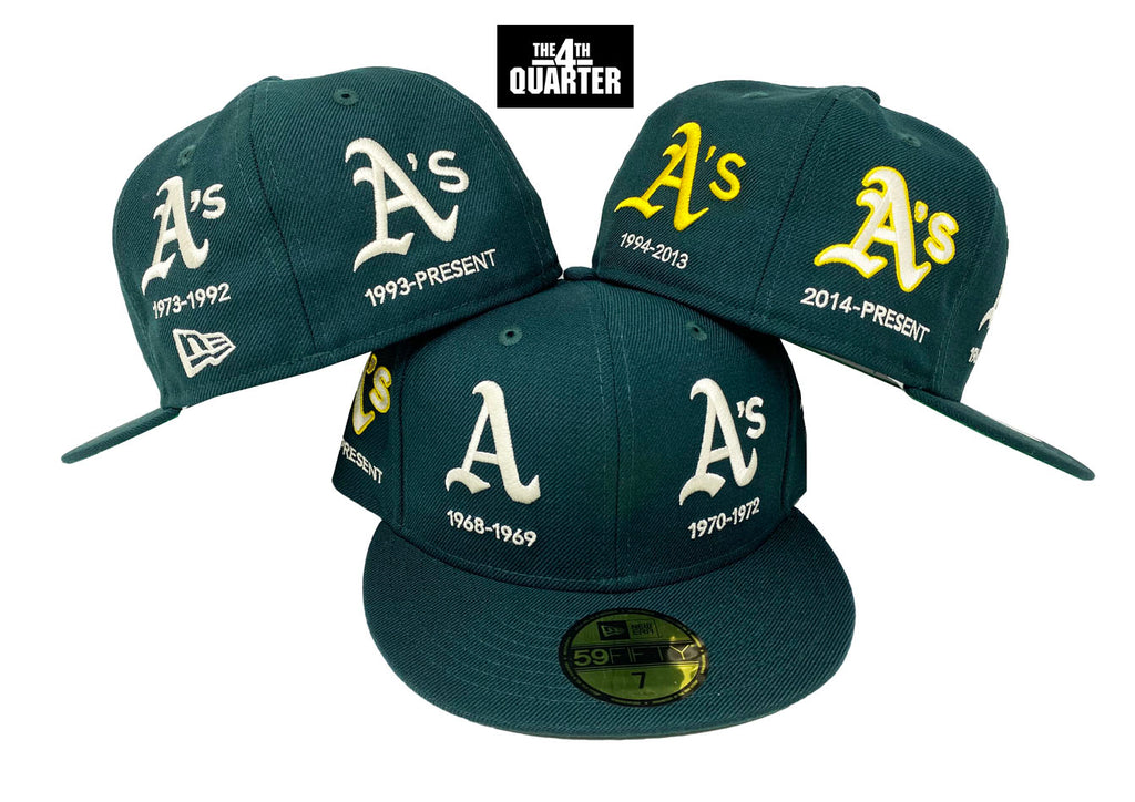 Oakland Athletics Fitted New Era 59fifty Logo Evolution Cap Hat Green The 4th Quarter