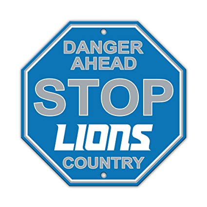 Detroit Lions Bar Home Decor Plastic Stop Sign The 4th Quarter