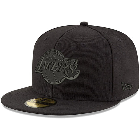 black fitted lakers hat