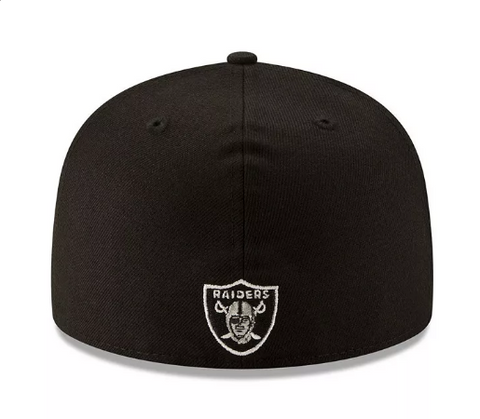 black and grey raiders hat