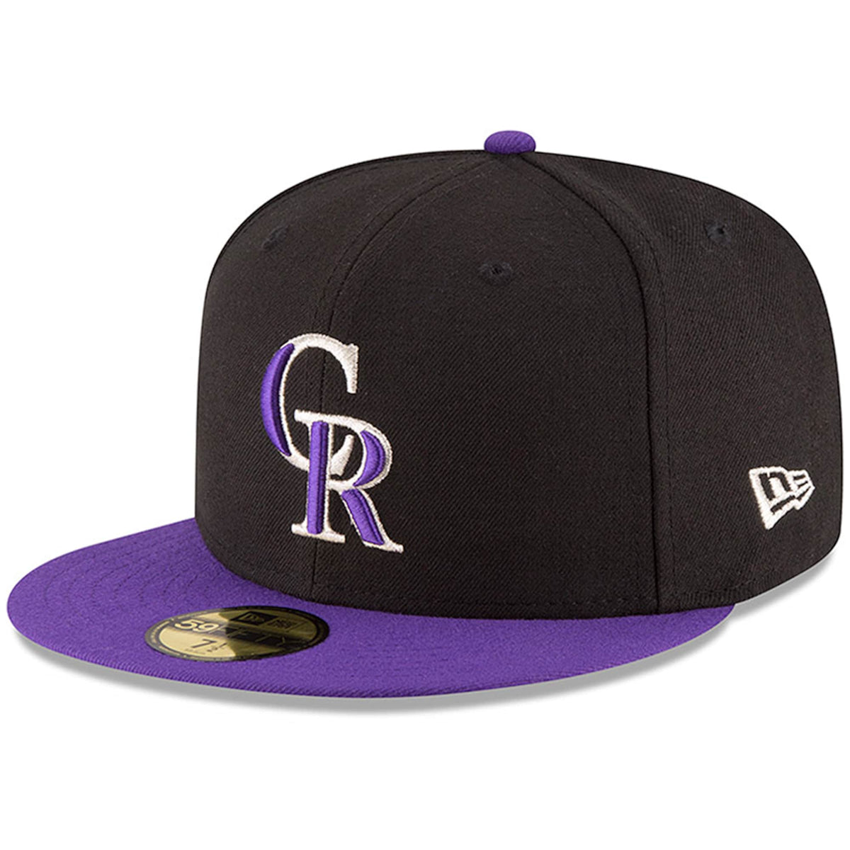 Colorado Rockies Fitted New Era 59Fifty On Field Black Purple Cap Hat