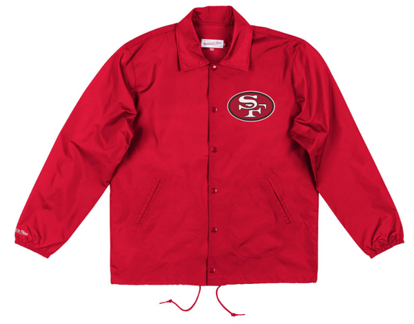 49ers white coach jacket