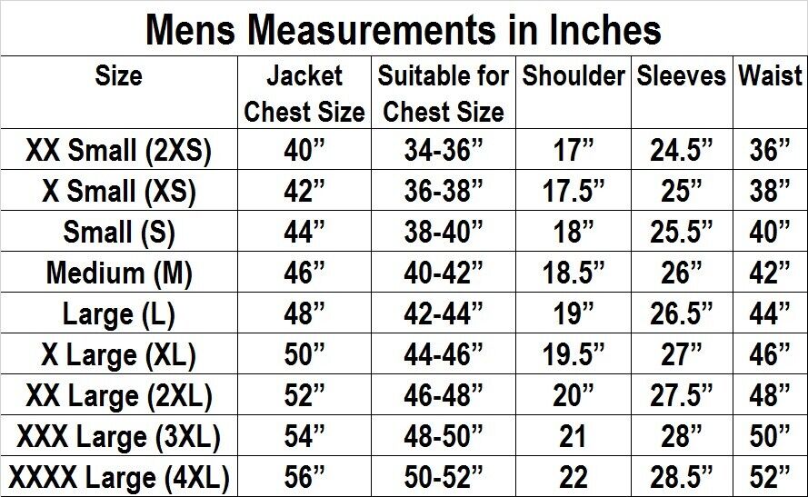 Men's Size Guide – Movenera