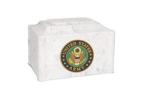 White Military Marble Cremation Urn | US Army - Titan Casket | Costco Next