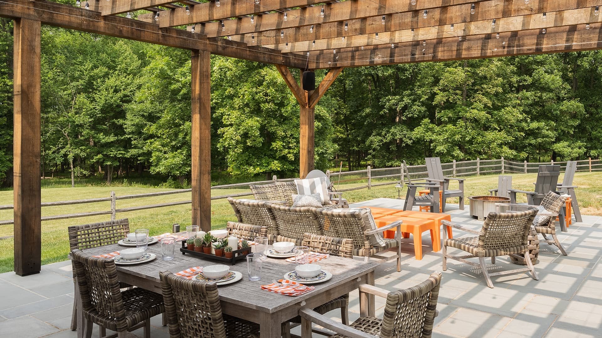 The Entertainment Pavilion in Bucks County, PA Portfolio Image Dining and Fire Pit