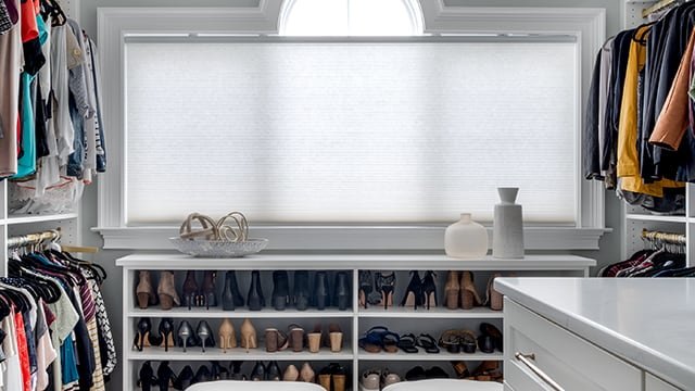 Closet with closed Lutron shades