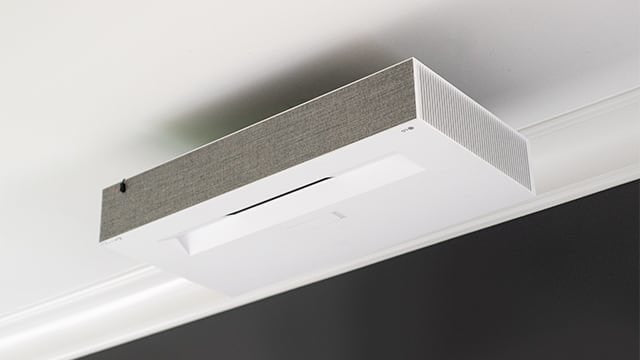 LG short throw projector mounted to ceiling