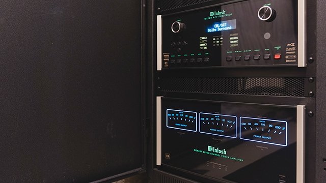 McIntosh AV processor in audio rack