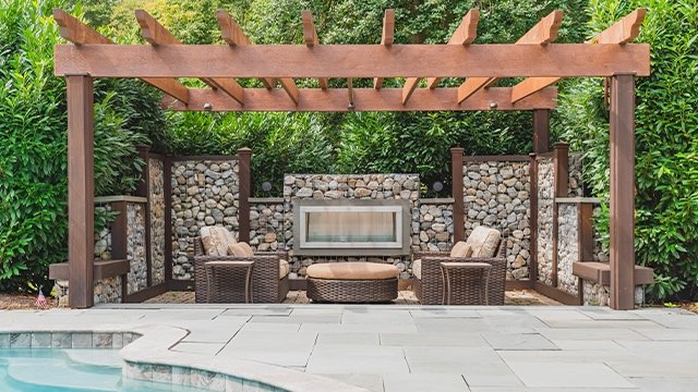 outdoor fire pit and outdoor speakers