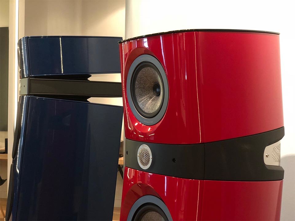 Finished Speakers in Blue and Red