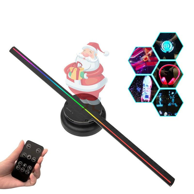 Wireless 3D Fan Hologram Projector LED Sign Holographic Lamp Device | Remote-Controlled Advertising Display | Compact & Effortless Installation | Crisp Visuals | Versatile Application Settings