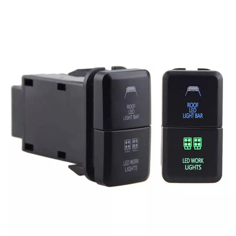 Car LED Light Bar Toggle Switch: Enhance your car's lighting setup with this 12V dual toggle switch. Easy to install with included cable. Perfect for OBD2 car accessories