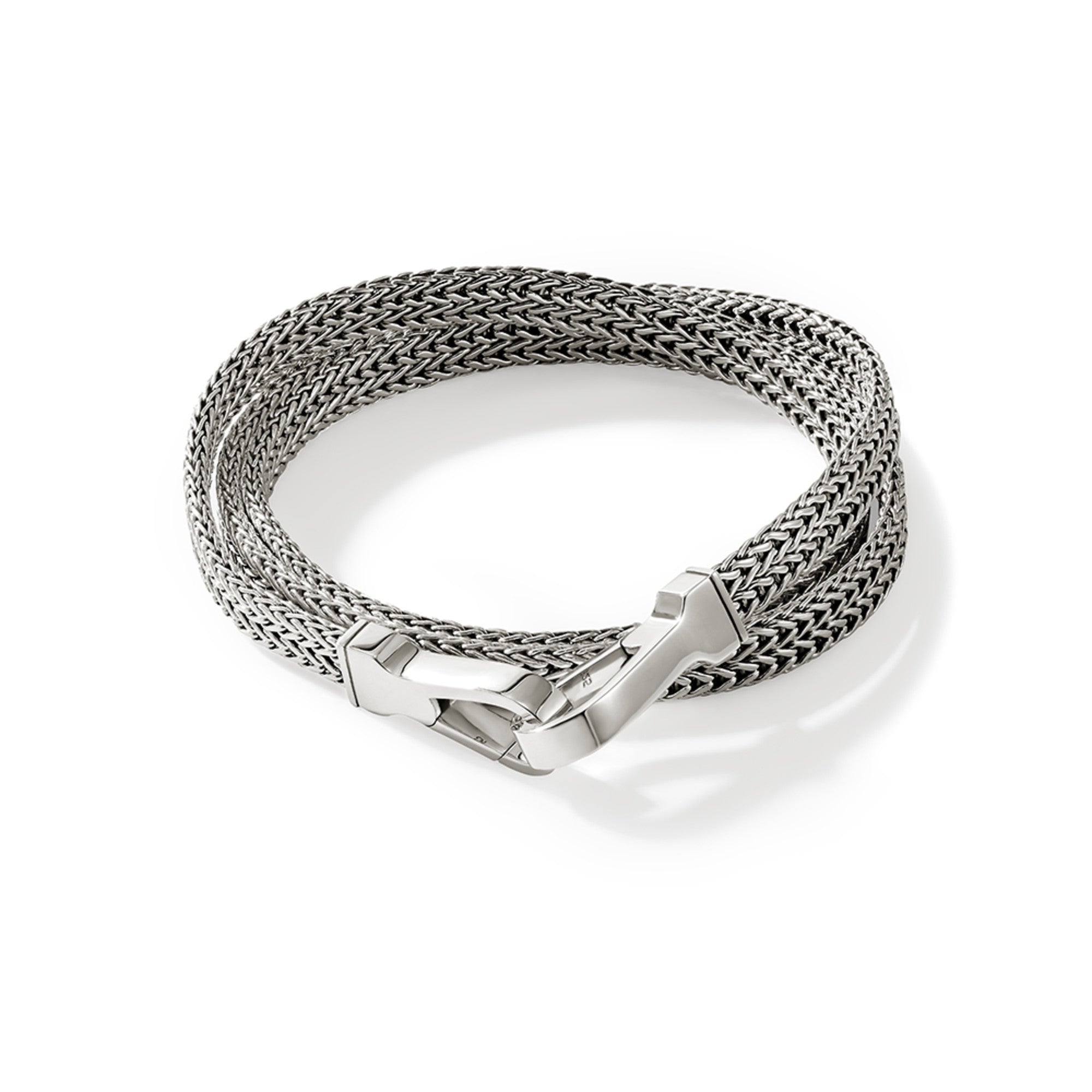 Shop John Hardy Flat Chain Triple Wrap Bracelet In Sterling Silver