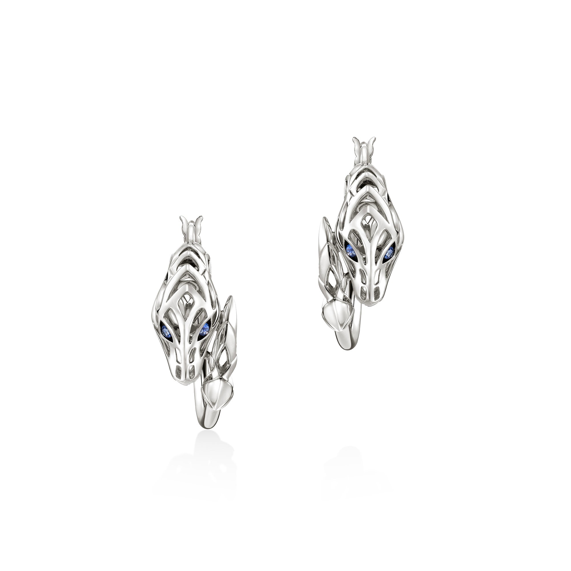 Shop John Hardy Naga Hoop Earrings In Sterling Silver
