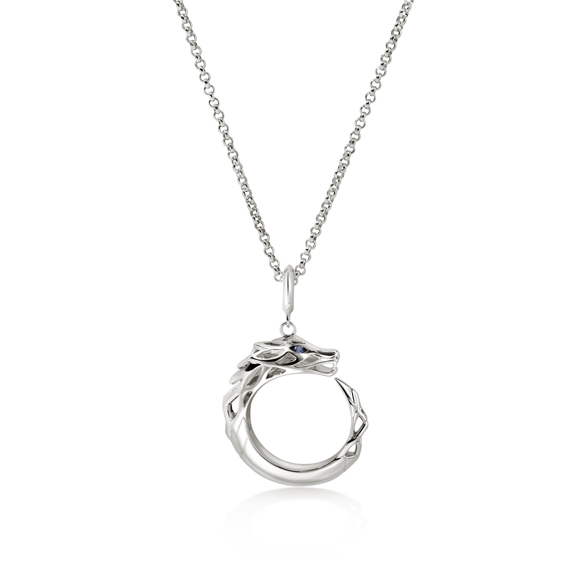 Shop John Hardy Naga Pendant Necklace In Sterling Silver