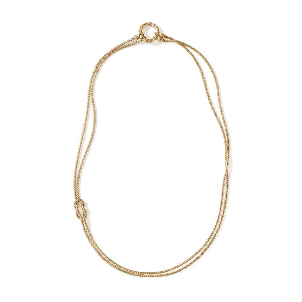 Shop John Hardy Love Knot Convertible Necklace, 1.8mm In Gold